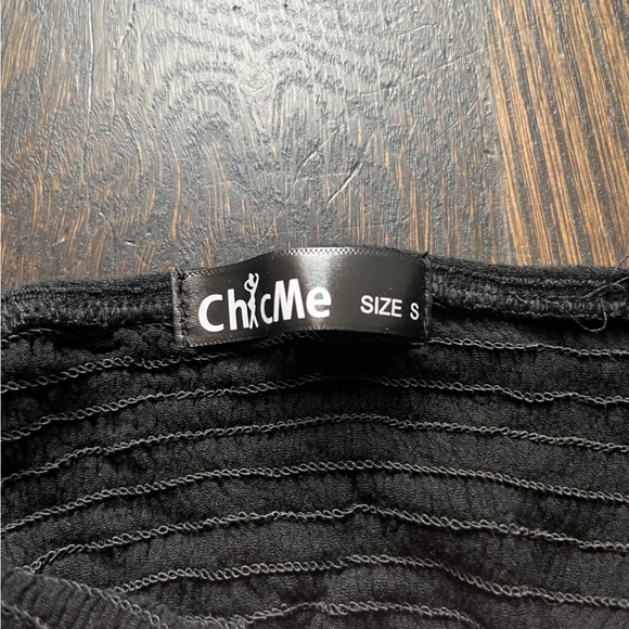 Bandeau layered ruffle cutout black romper chic me size small - Picture 5 of 5